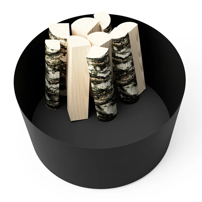 Runder Pflanzkasten aus verzinktem Metall für den Außenbereich